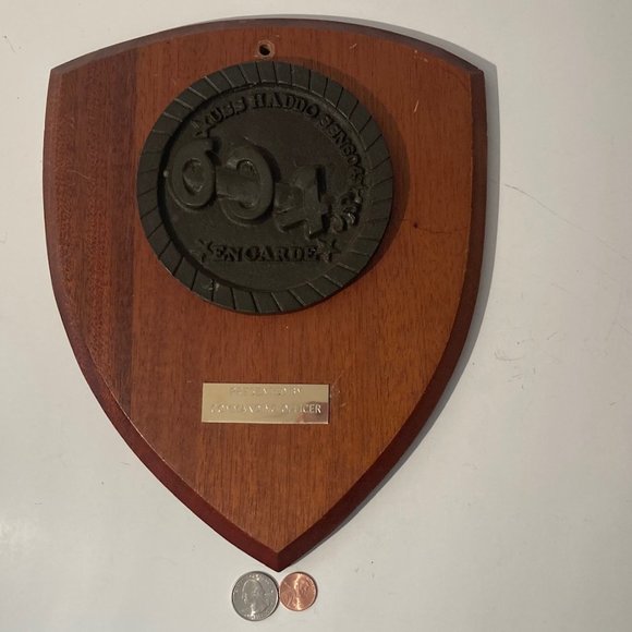 Vintage Wooden and Metal Navy Plaque, U.S.S. Haddo SSN-604, U.S. Navy, Submarine